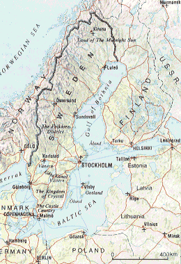 スウェーデンの地図