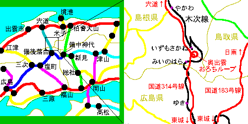 Map of Izumo-sakane