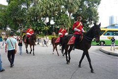 王宮周辺を警護する騎馬隊