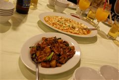麻婆豆腐と肉の炒め物