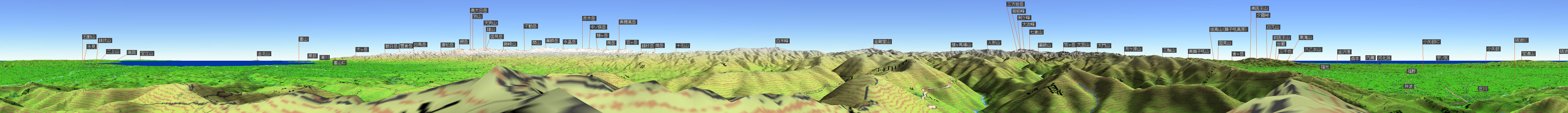 ���x�o�R�|�񓙎O�p�_�̂Ƃ��납��̂R�U�O�x�p�m���}�摜�i�J�V�~�[���R�c�ɂ��摜�j�|