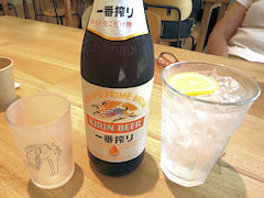 瓶ビール＋レモンサワー