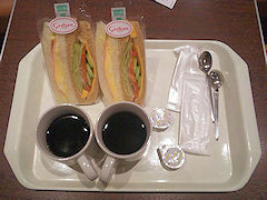 サンドイッチセット（モーニングサービス，飲み物はホットコーヒーを選択）