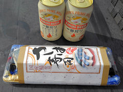 鯖寿司＋缶ビール×２